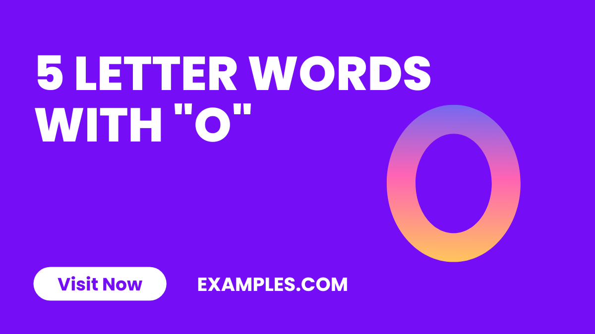 5 Letter Words With O 1