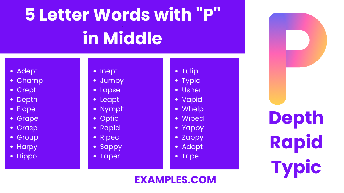 5 letter words with p in middle