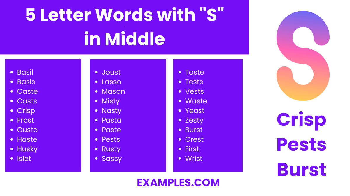 5 letter words with s in middle