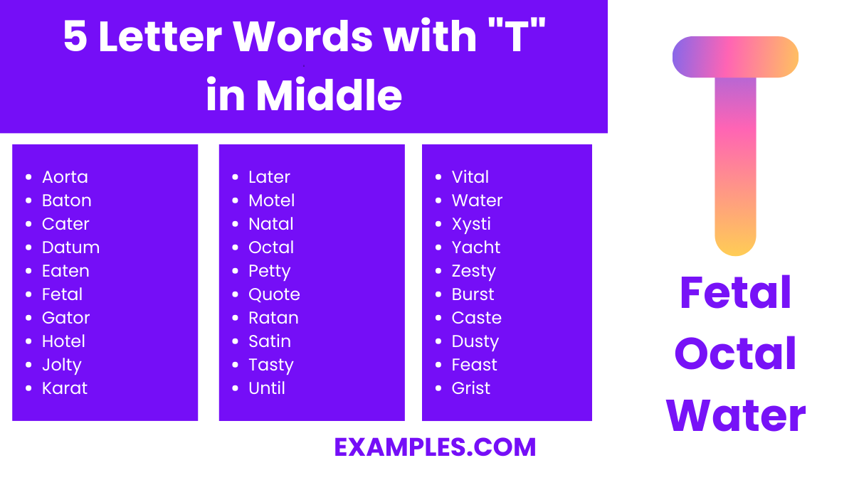 5 letter words with t in middle