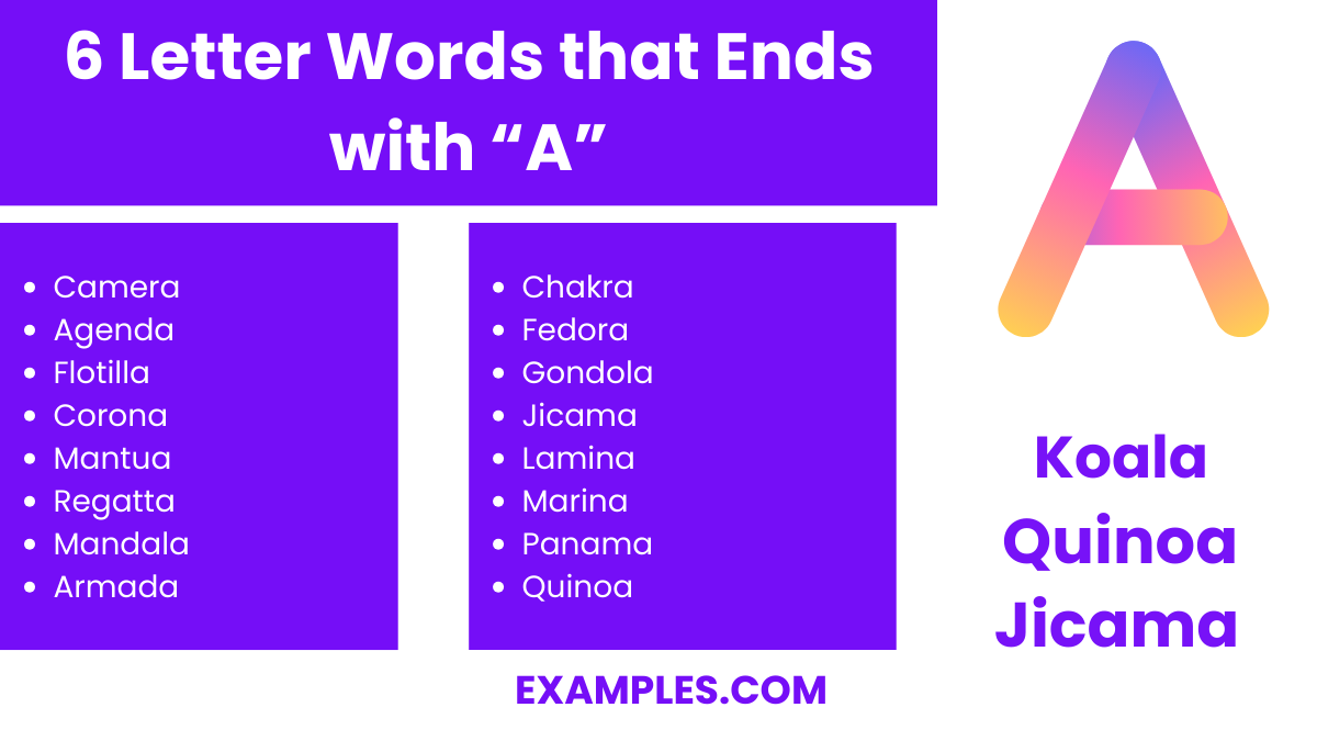 6 letter words that ends with a