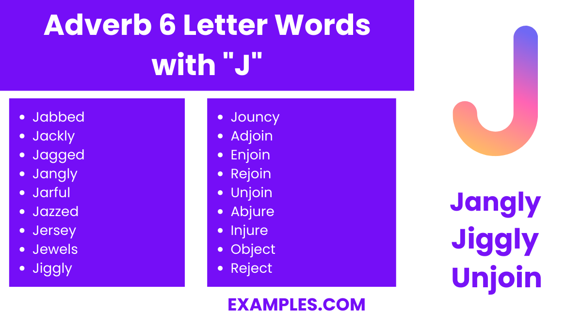 6 letter words that ends with j