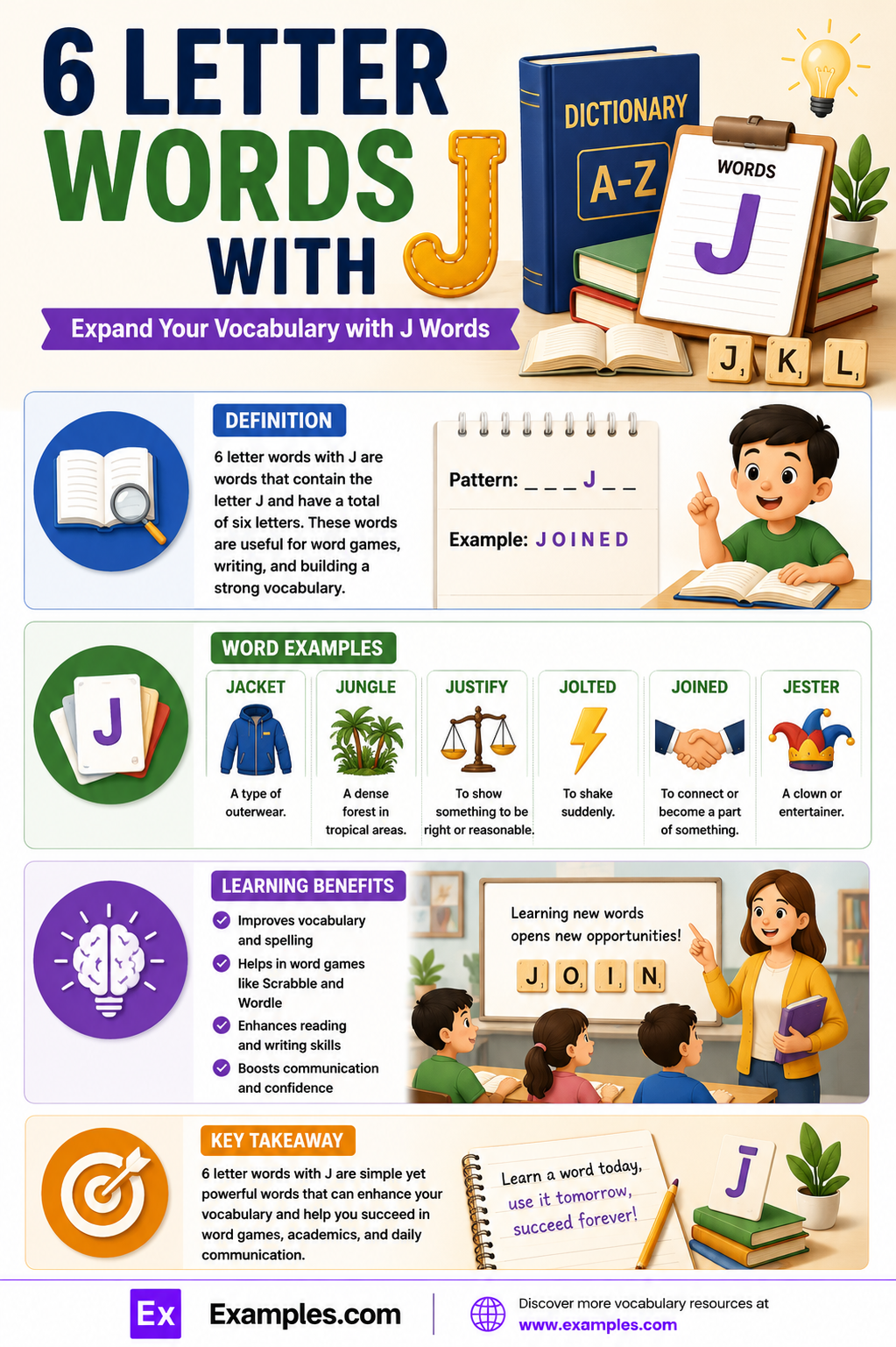 450+ 6 Letter Words with J List, Meaning, PDF