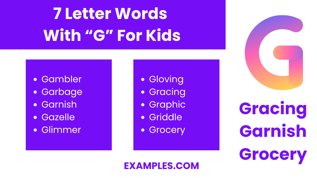 7 letter words with g for kid