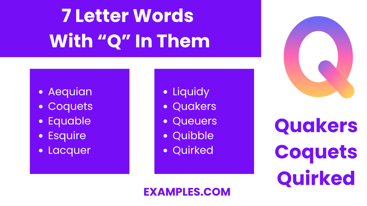 7 letter words with q in them