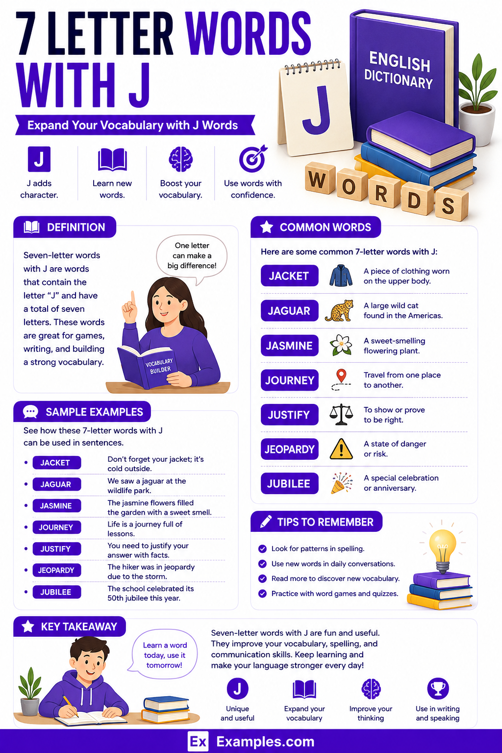 450+ 7 Letter Words With J List, Meaning, PDF