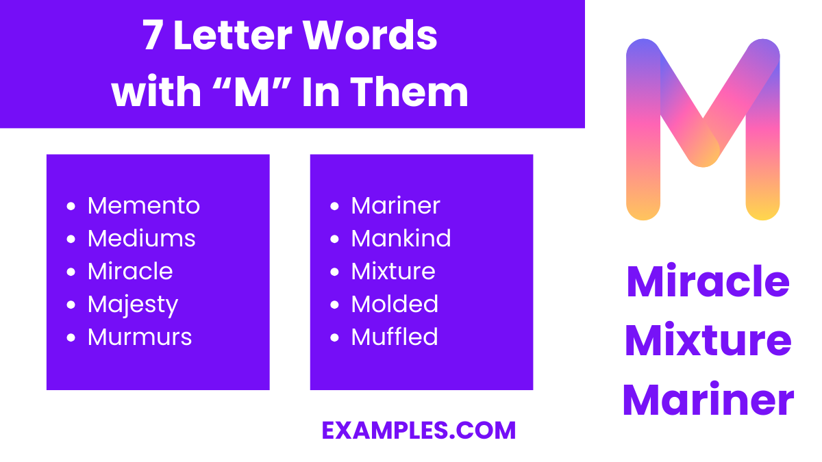 7 letter words with m in them