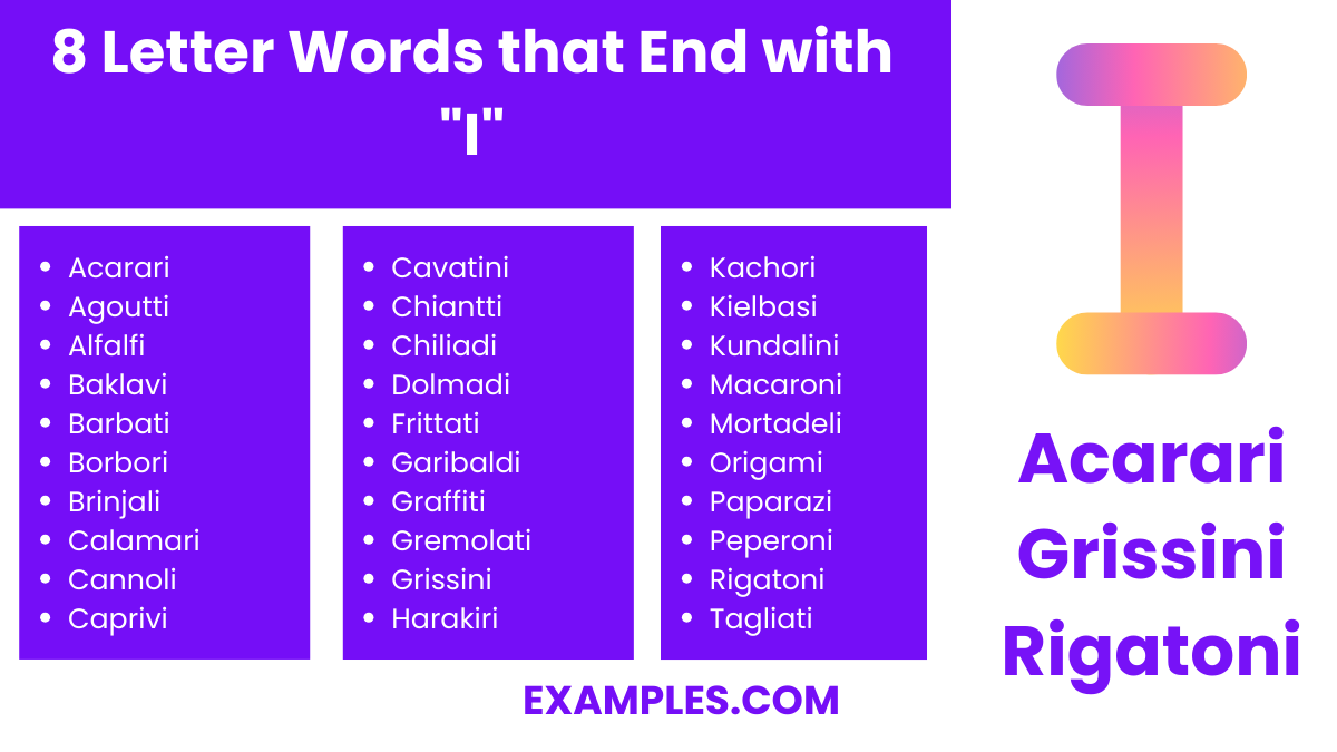 8 letter words that end with i