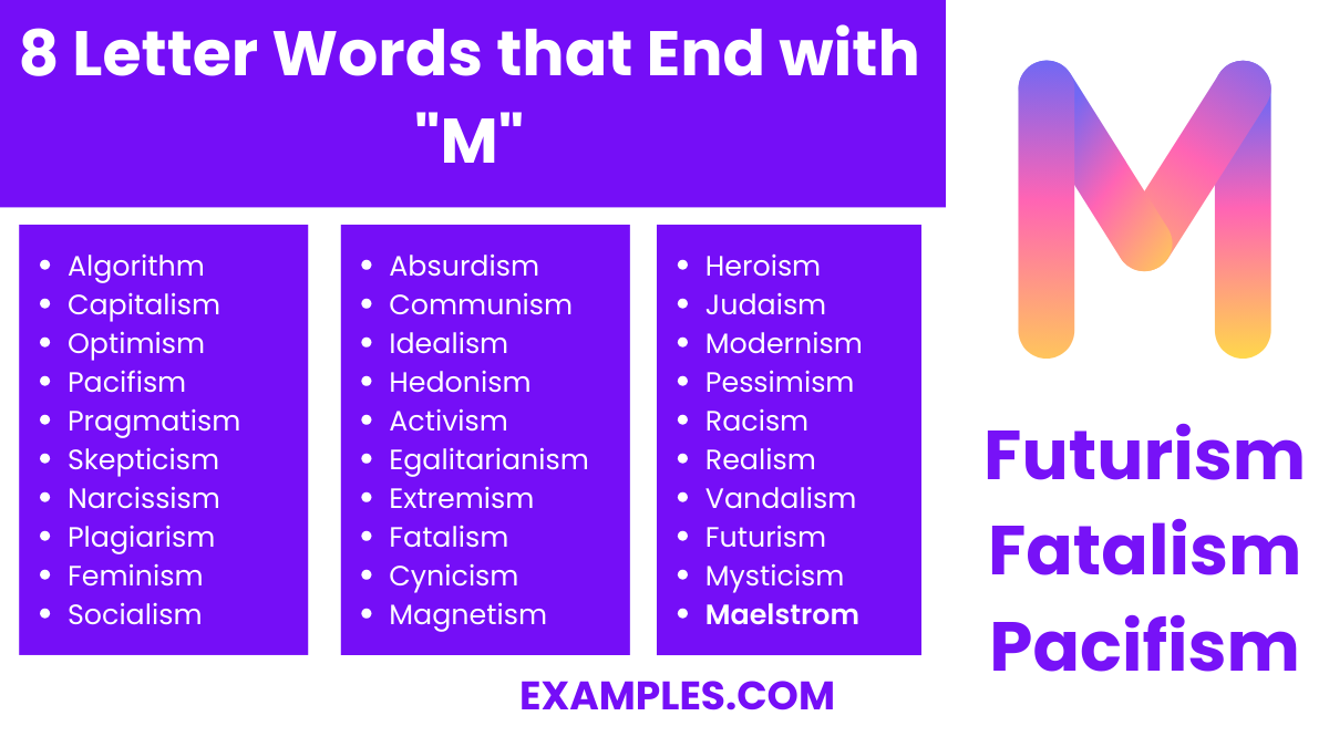 8 letter words that end with m
