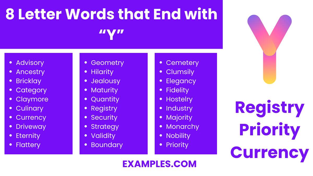 8 letter words that end with y