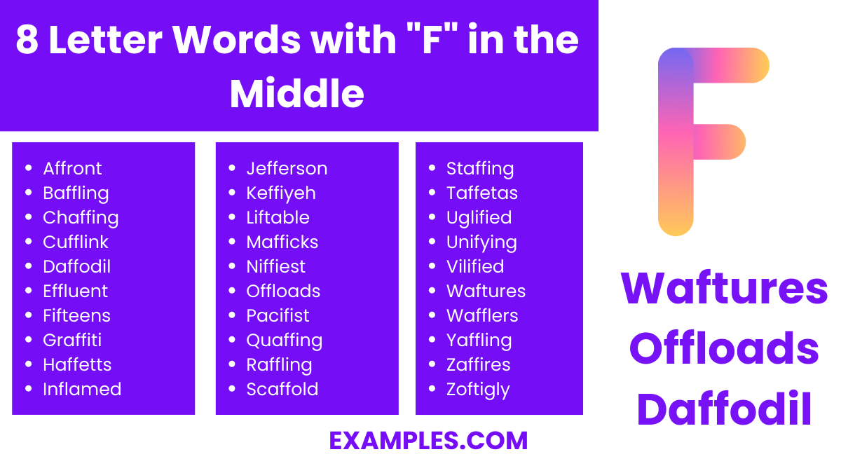 8 letter words with f in the middle