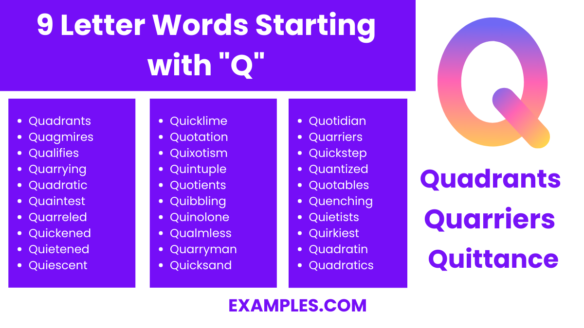 9 letter words starting with q