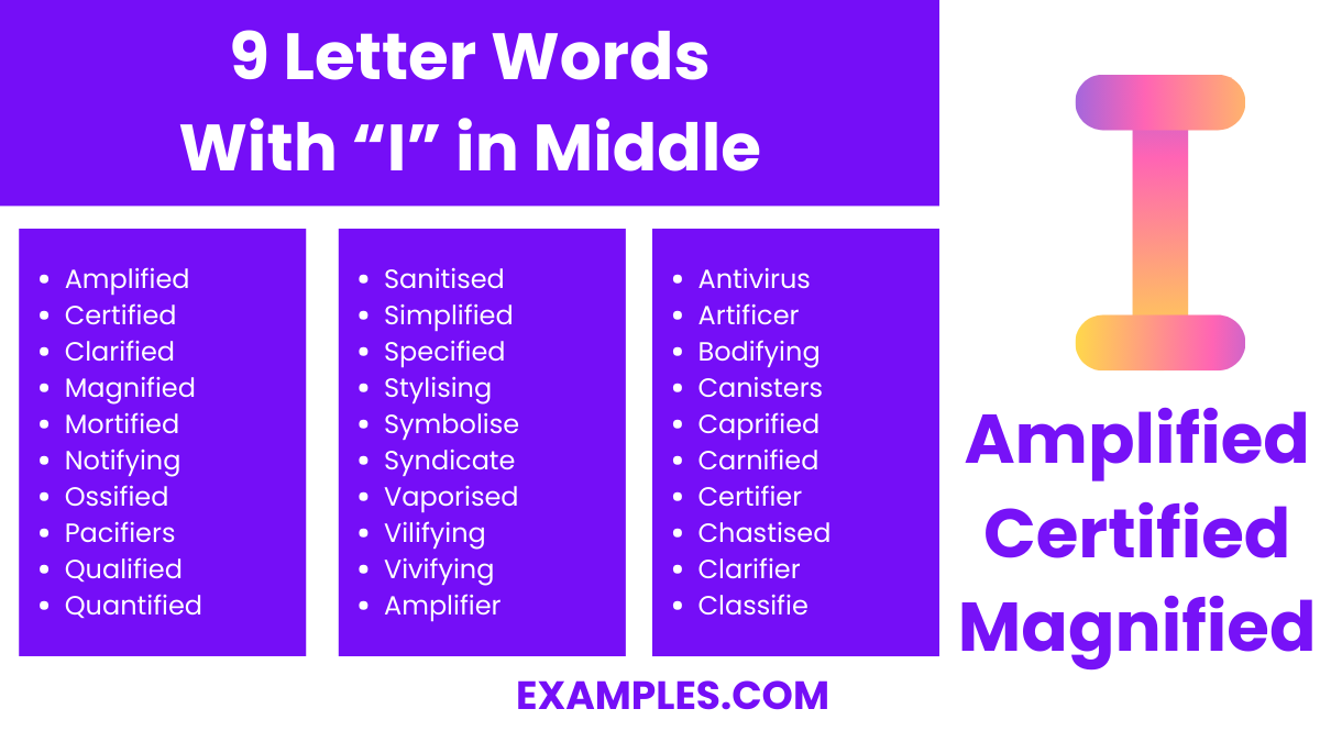 9 letter words with i in middle