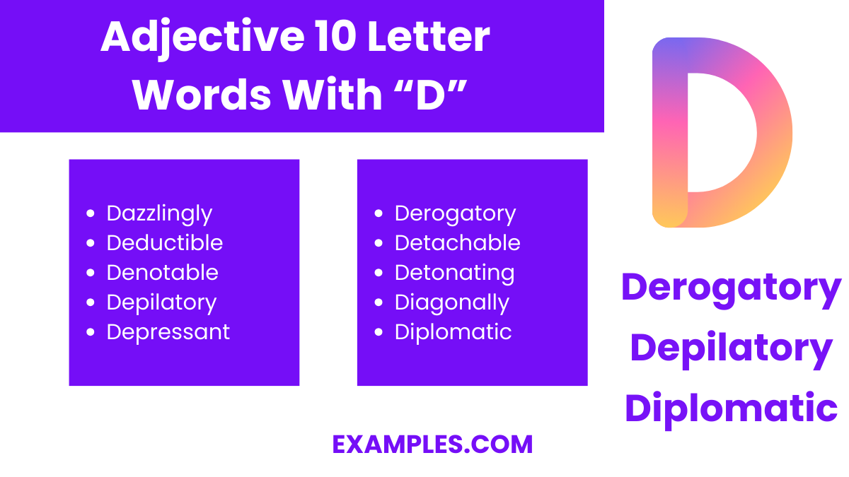 adjective 10 letter words with d