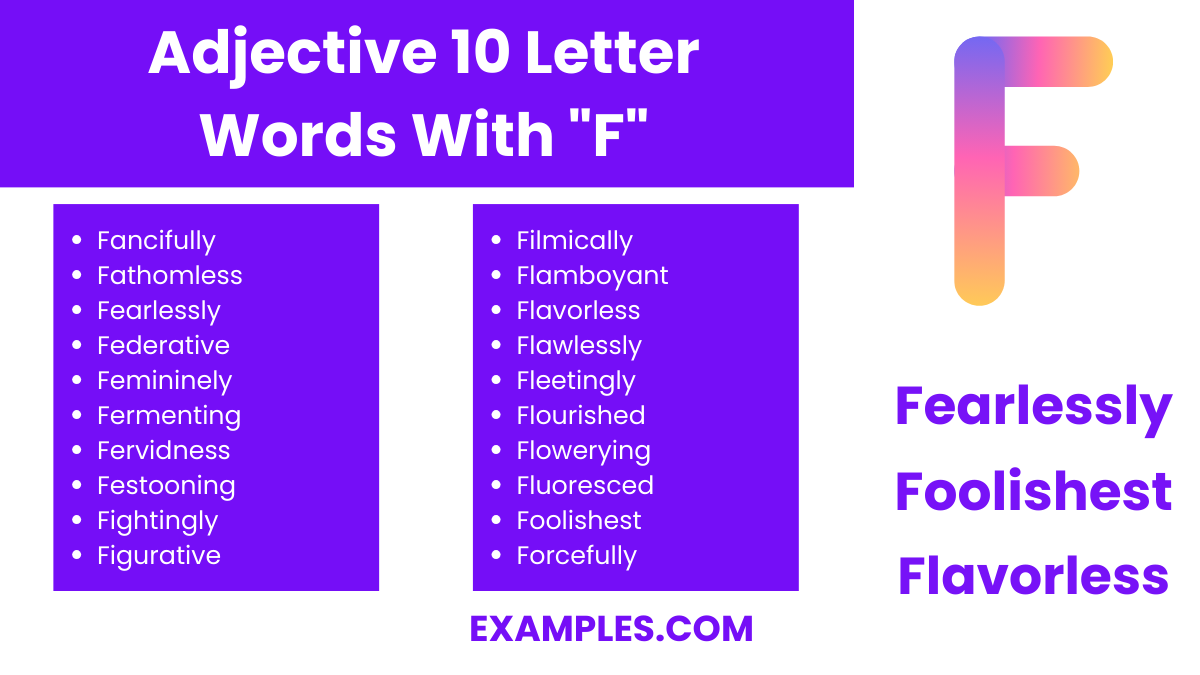 adjective 10 letter words with f