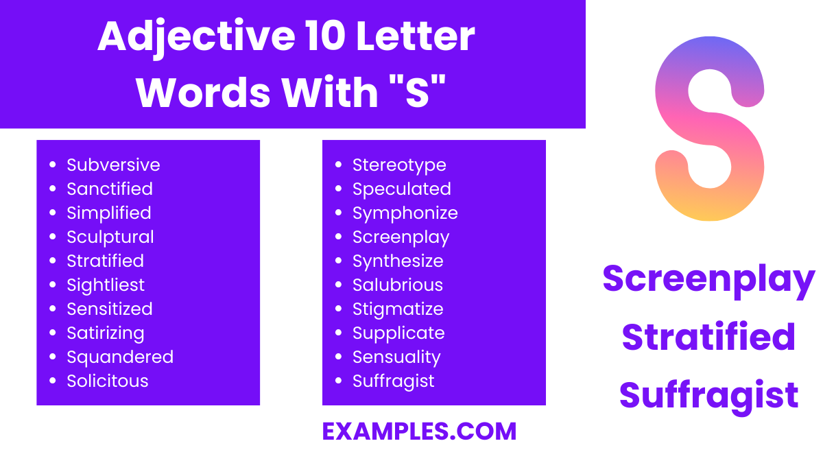 adjective 10 letter words with s