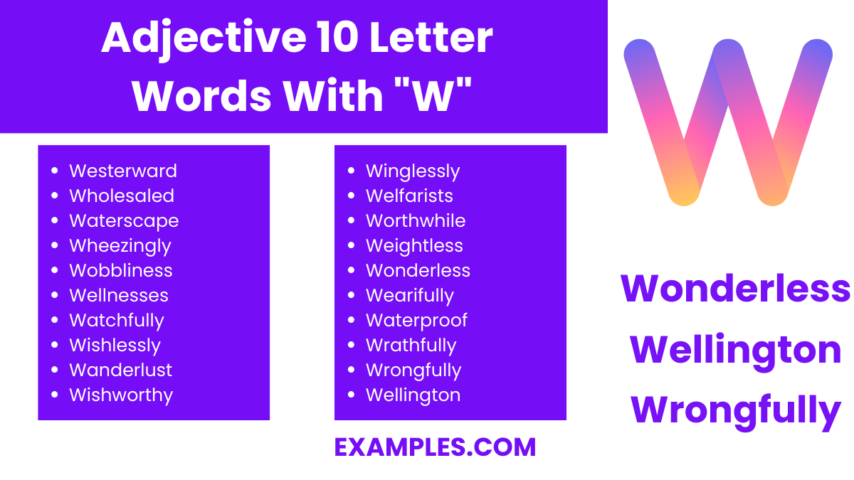 adjective 10 letter words with w