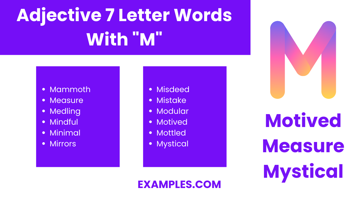 adjective 7 letter words with m 1