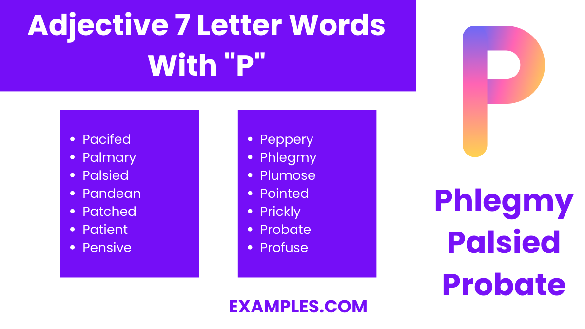 adjective 7 letter words with p