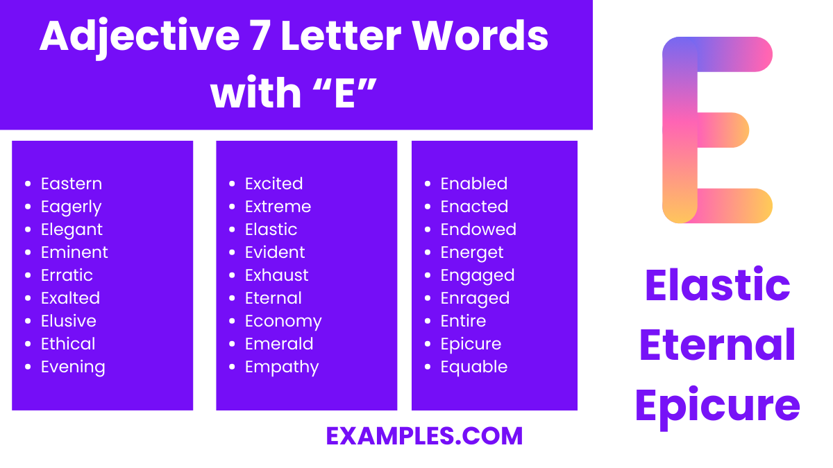 adjective 7 letter words with e
