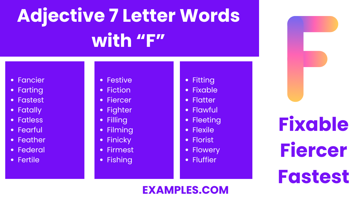 adjective 7 letter words with f