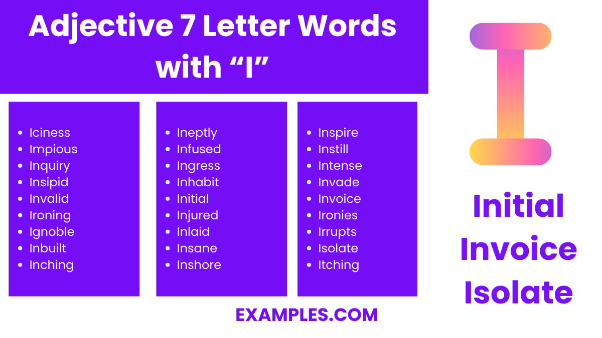 adjective 7 letter words with i