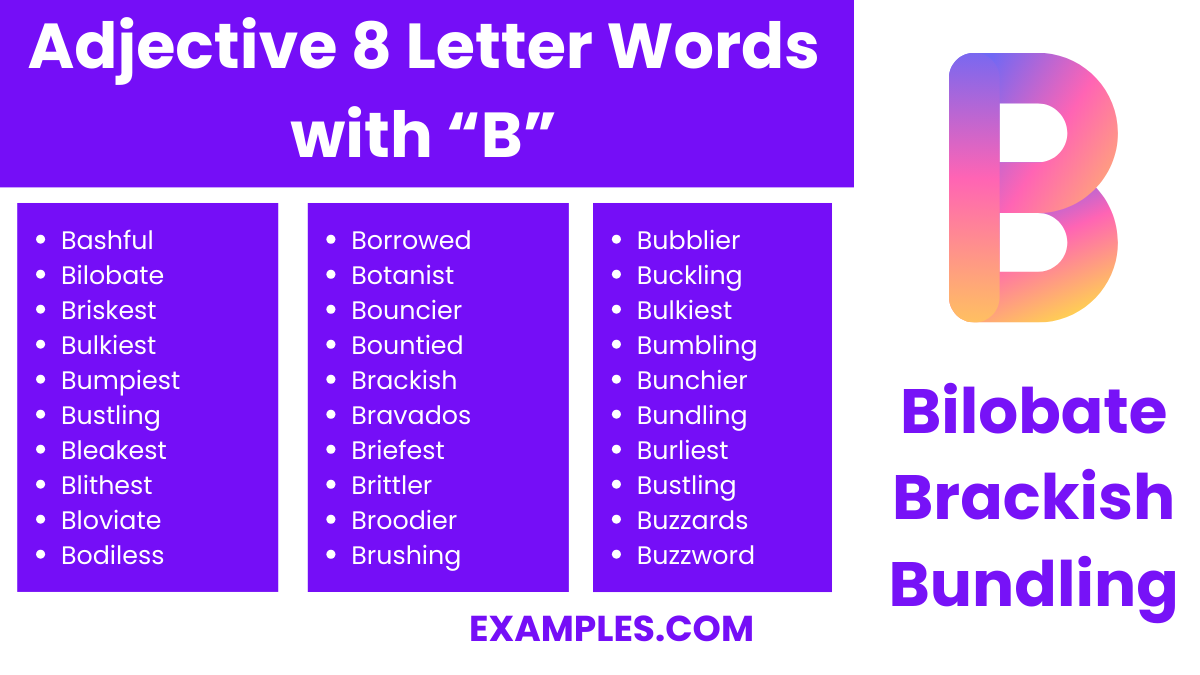 adjective 8 letter words with b