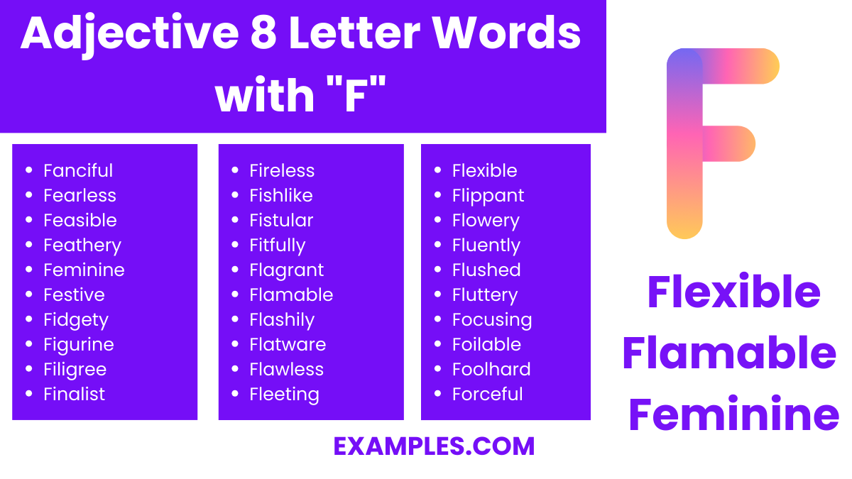 adjective 8 letter words with f