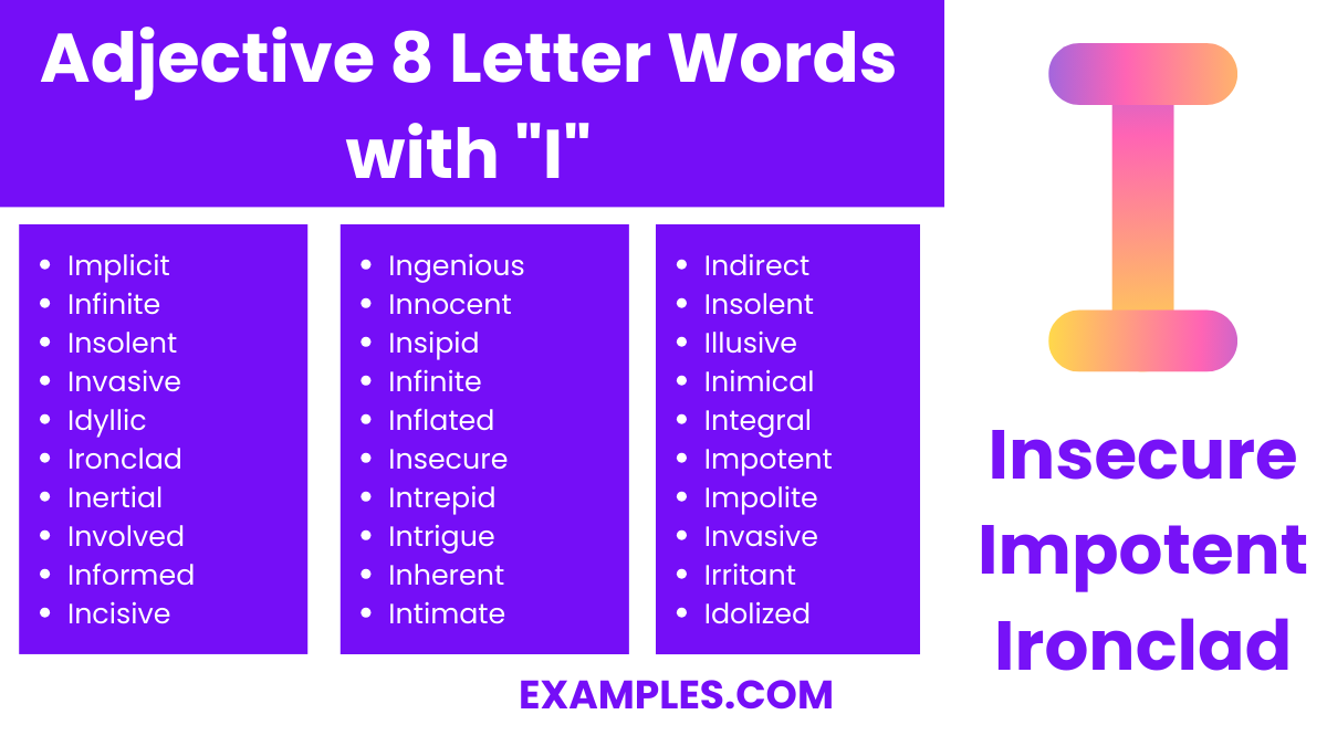 adjective 8 letter words with i