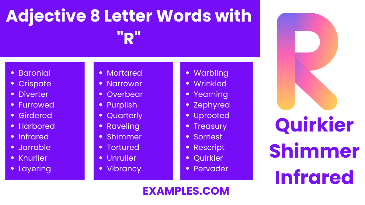 adjective 8 letter words with r