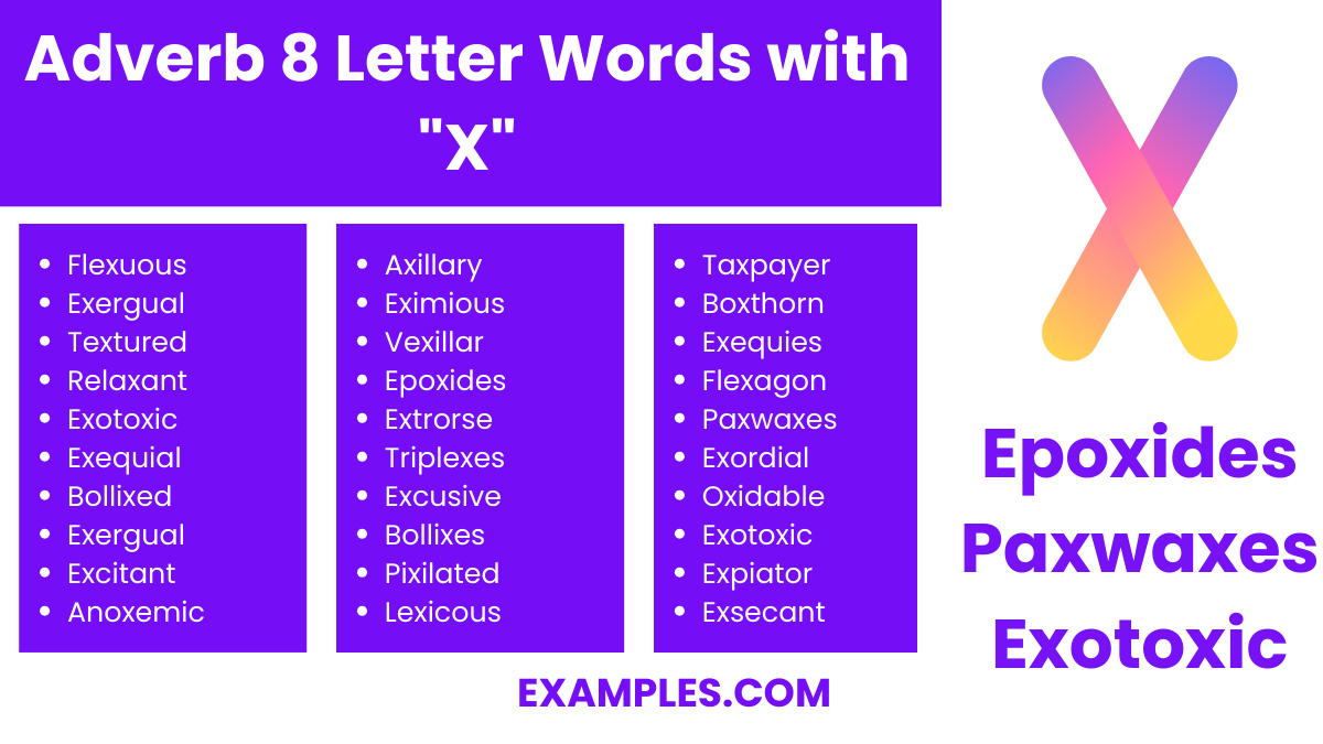 adjective 8 letter words with x
