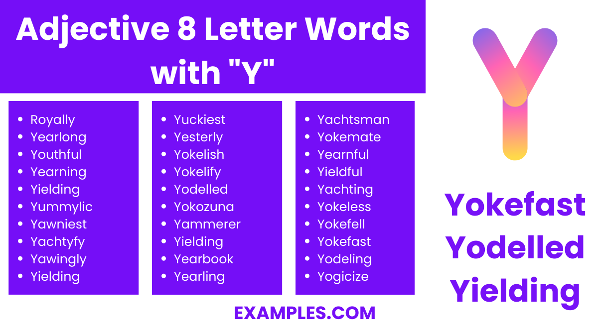adjective 8 letter words with y