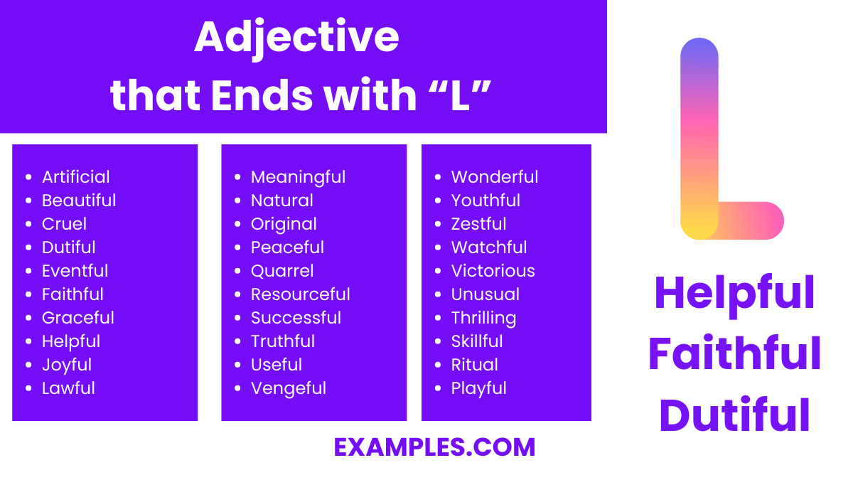 adjective that end l