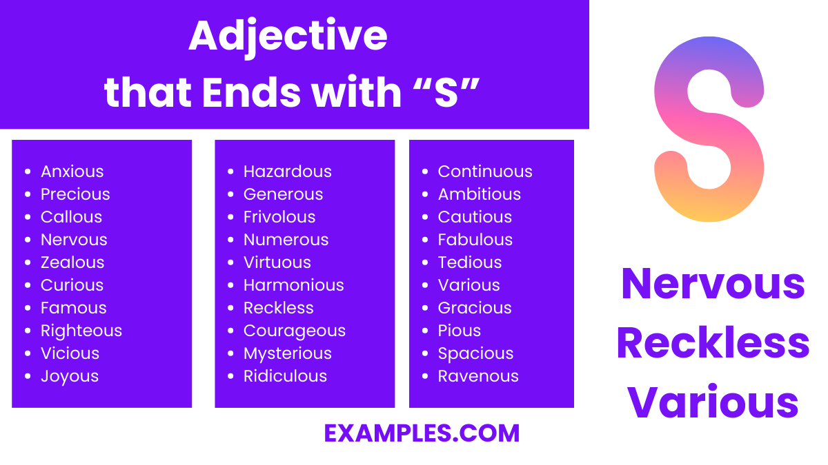adjective that end s