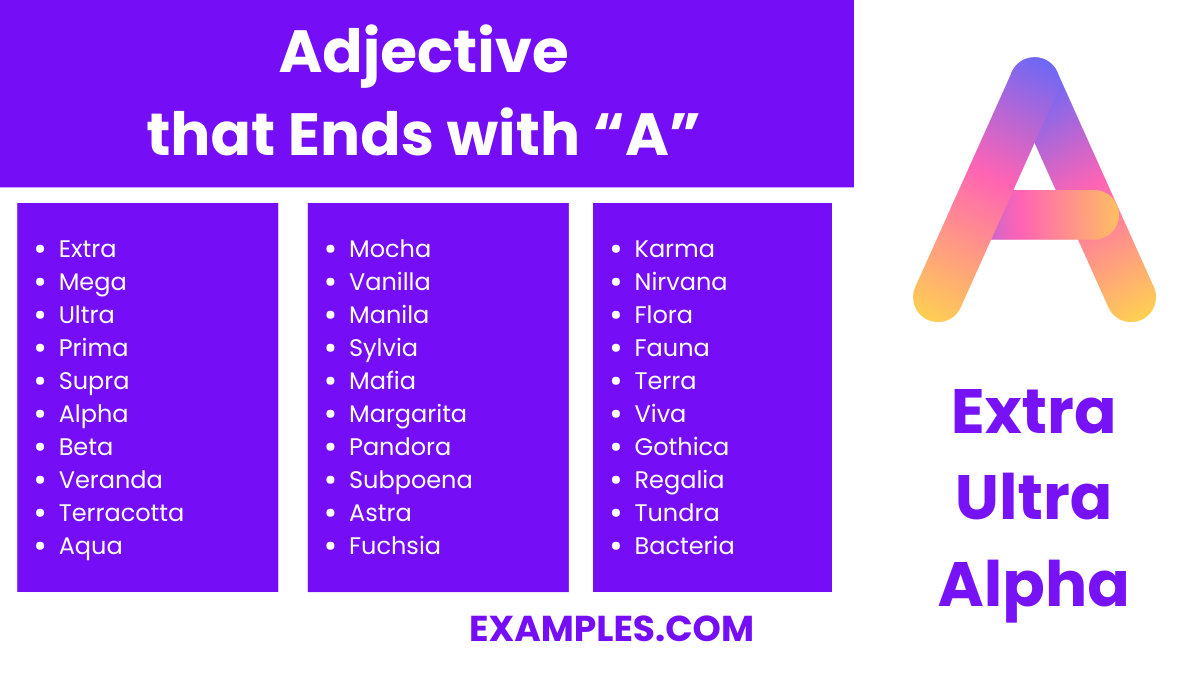 adjective that end with a