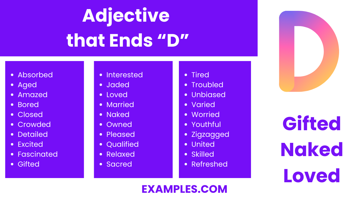 adjective that ends d