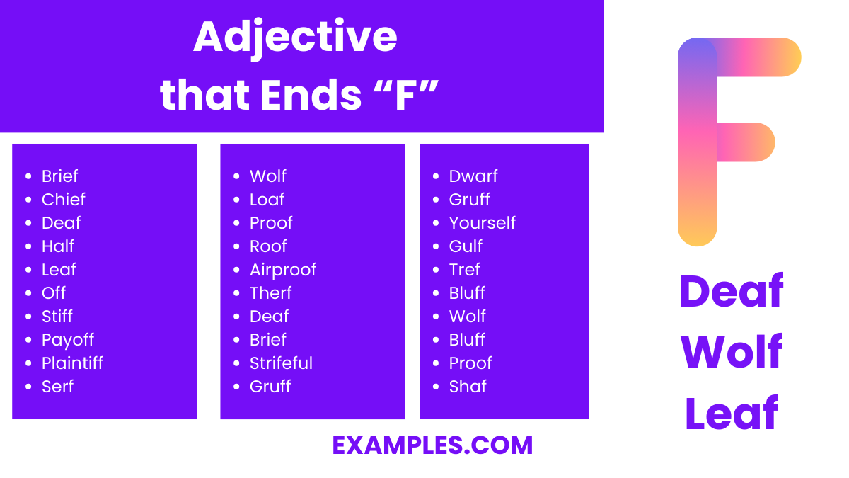 adjective that ends f