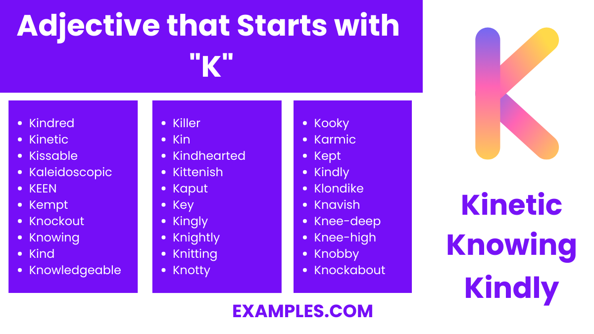 adjective that starts with k