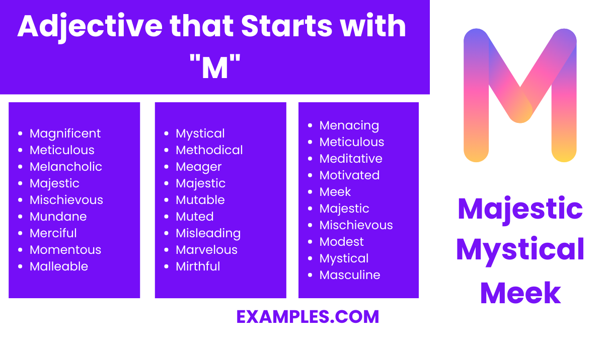 adjective that starts with m