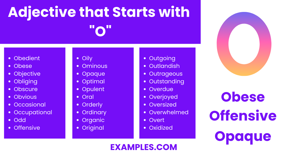 adjective that starts with o