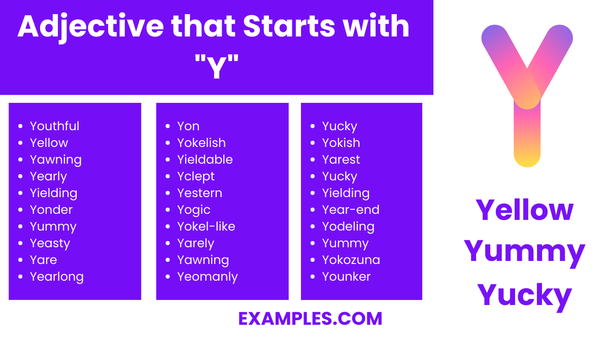 adjective that starts with y