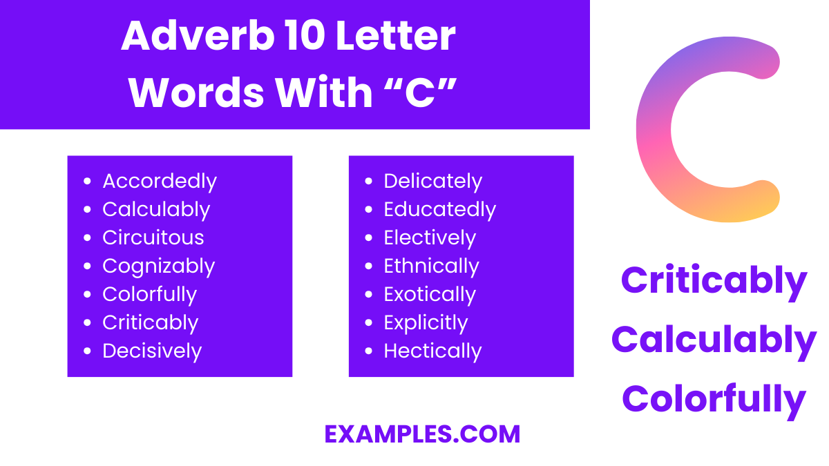 adverb 10 letter words with c
