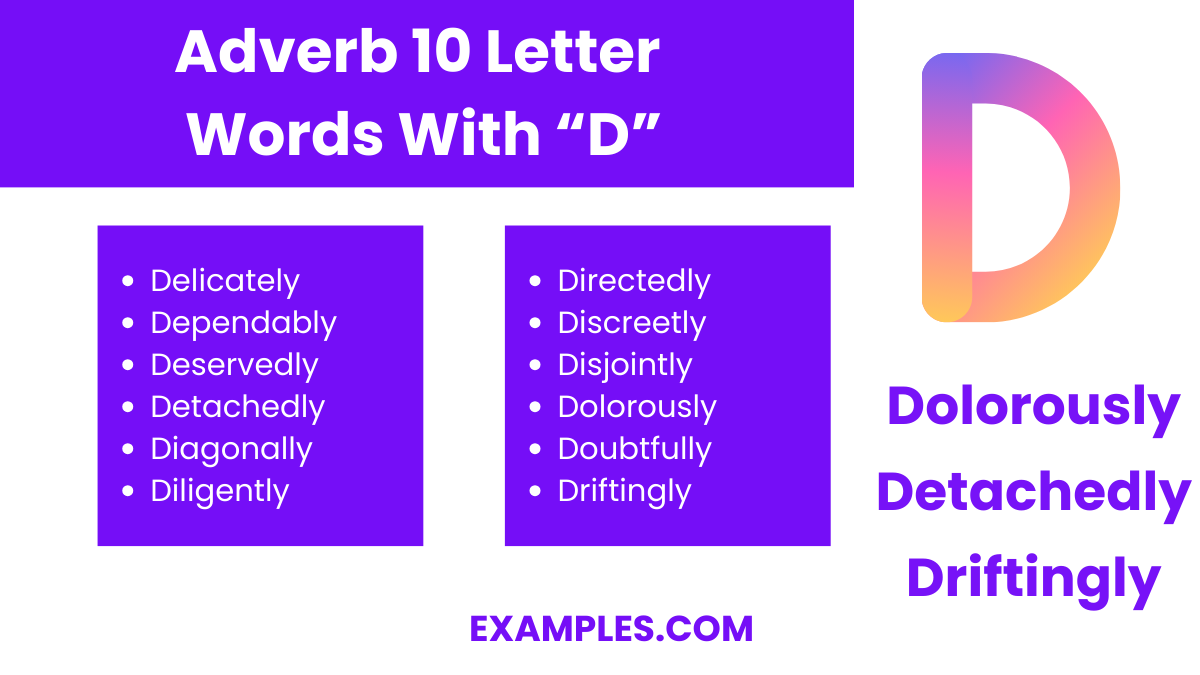 adverb 10 letter words with d