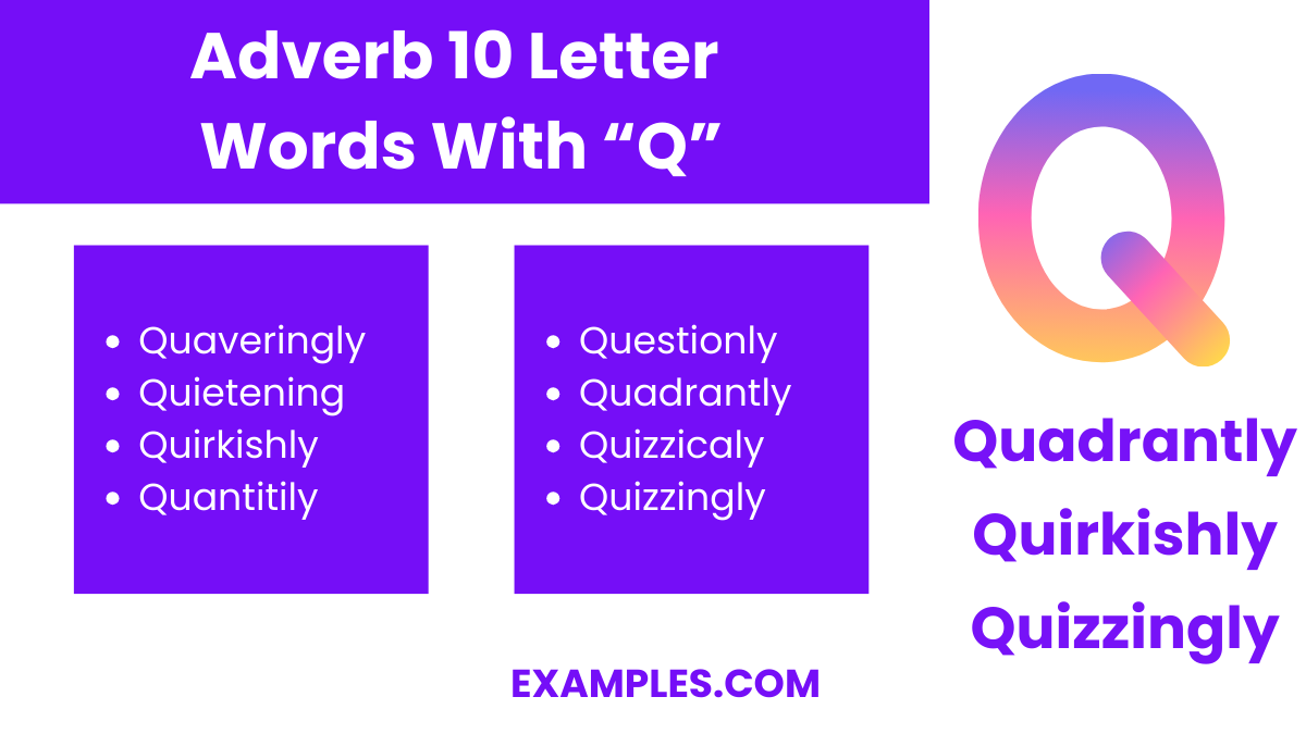 adverb 10 letter words with q