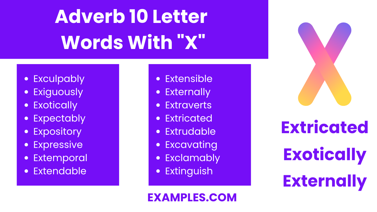 adverb 10 letter words with x