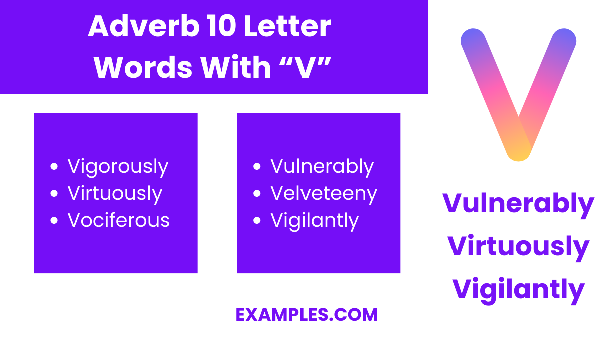 adverb 10 letters words with v