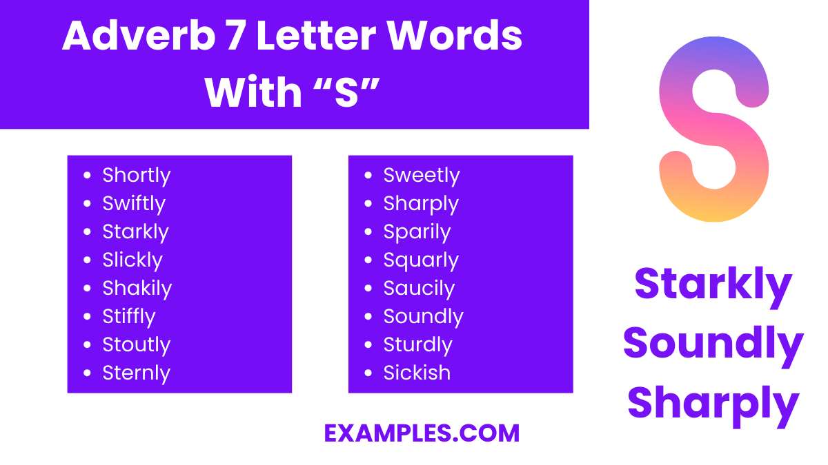 adverb 7 letter words with s