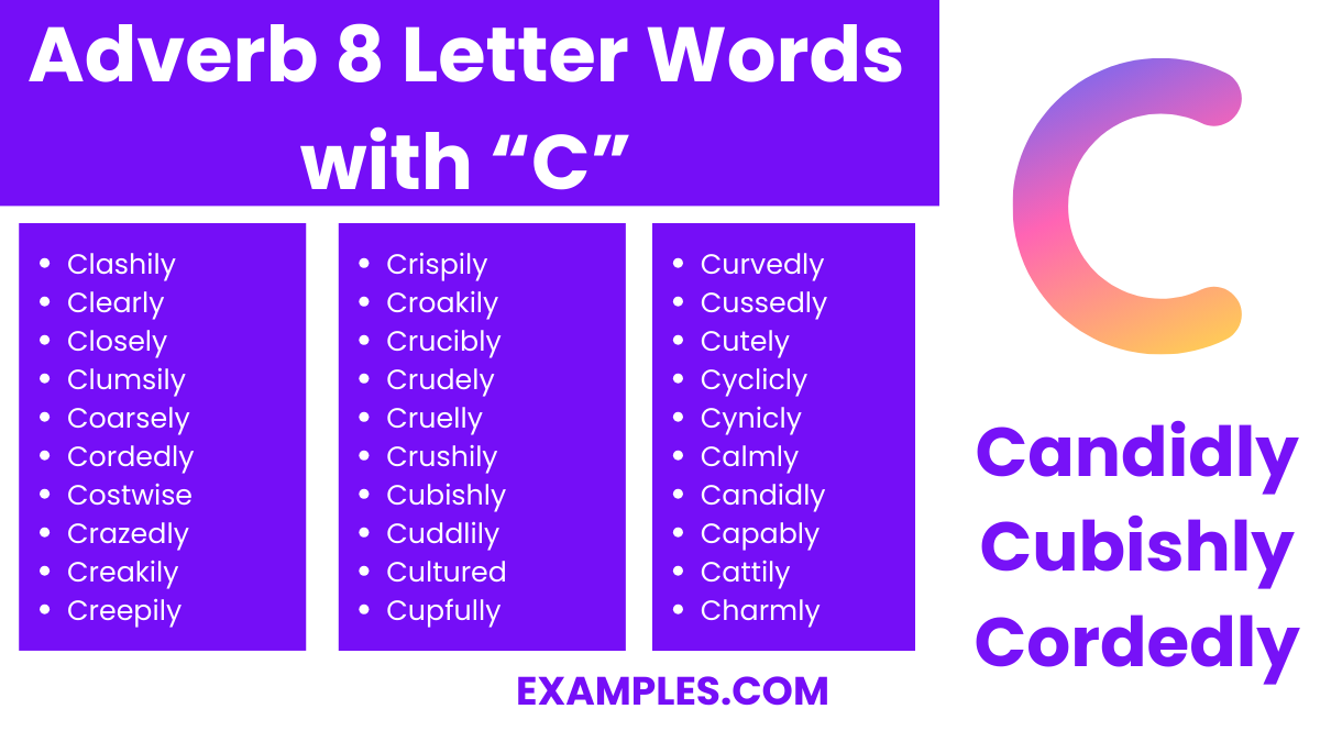 adverb 8 letter words with c