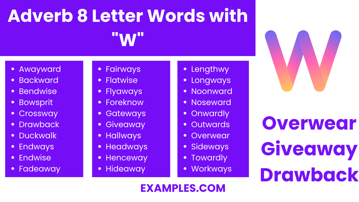 adverb 8 letter words with w