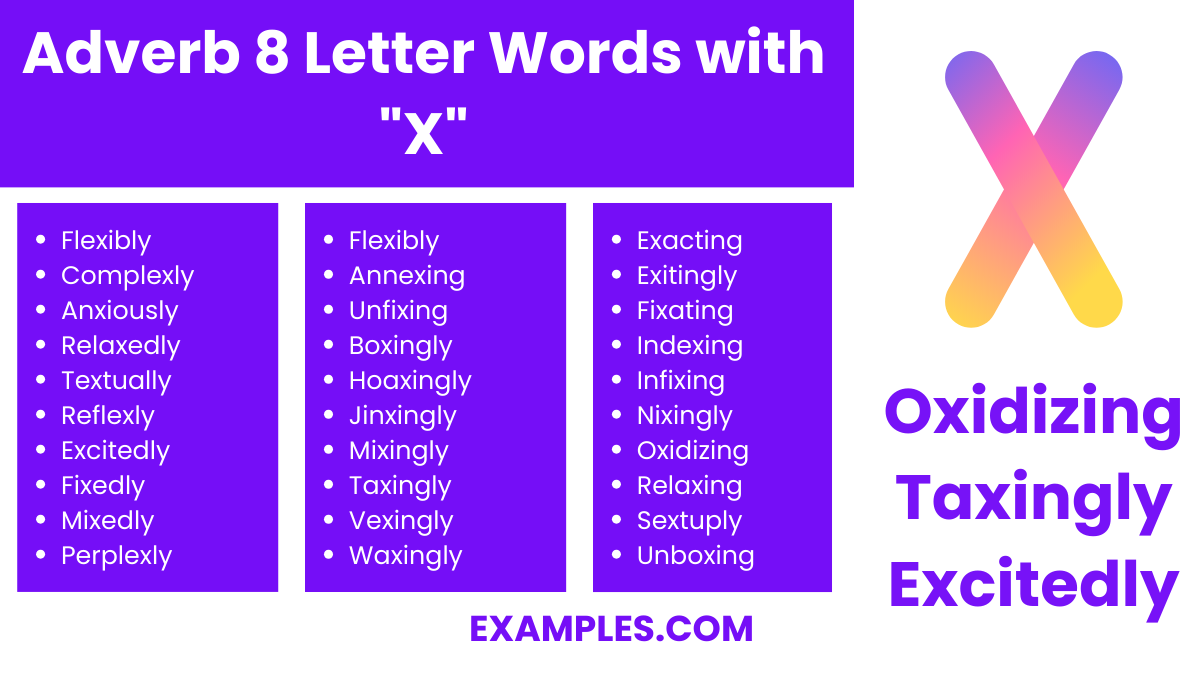 adverb 8 letter words with x